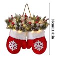 thumbnail image 4 of JHEHF Christmas Mitten Wreath with Lights Christmas Lighted Werath Front Door Garland xmas Hanging Ornament for Party Decoration Farmhouse Home Garden Wall Decor, 4 of 9
