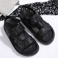 thumbnail image 6 of Womens Sandals Glitter Open Toe Platform Sandals Casual Fashion Adjustable Hook and Loop Straps Thick Sole Flatform Shoes for Summer Daily Walking Vacation, 6 of 10