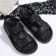 thumbnail image 5 of Zapatos Planos Negros de Moda Ropa Externa Portátil Versátil Color Sólido Lentejuelas Pie Redondo Brillante Brillante Sandalias Planas para Mujeres, 5 of 9