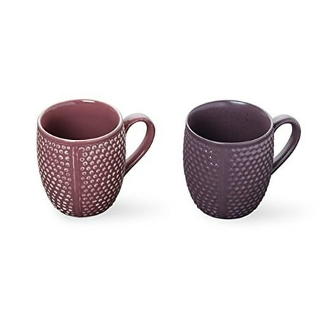 Purple Pottery - storeindya Thanksgiving gifts s Set of 2 Handcrafted Ceramic Tea Coffee Cup Mug Diamond Design Pottery Cup Kitchen Dining Serveware Accessories (Pink & Violet)
