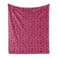 thumbnail image 1 of Floral Soft Flannel Fleece Blanket, Meadow Blooms Poppy Petals Opening Spring Leaves Inspirational Season Pattern, Cozy Plush for Indoor and Outdoor Use, 50" x 60", Magenta Mustard, by Ambesonne, 1 of 5