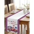 thumbnail image 2 of 4th of July Watercolor Truck Heart Flower Table Runner-36 Inch Long American Red Blue Flag Table Runners Linen Burlap Tablerunner for Kitchen Dining Room Holiday Party, 2 of 9