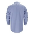 thumbnail image 3 of Men Shirts Long Sleeve Striped Regular Fit Pleated Wrinkle Elastic Work formal Shirt Top M, 3 of 6