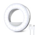 thumbnail image 1 of White Cell Phone Selfie Light, Ring Light, 40 Led Light With 3 Brightness Levels, Usb Rechargeable Selfie Light For All Cell Phones, Tablets And Photo, 1 of 5