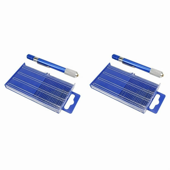 42PCS Carburetor Jet Drill Bits Pin Vise Set, for Jewelry Bead Making Crafts Orifice Drilling Wood DIY Carving,40 x Drill Bits 2 x Needle Vise,As Shown