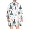 thumbnail image 2 of Wearable Oversized Blanket,Blue and Gold Christmas Tree Pattern Wearable Blanket Hoodie for Adults,Cozy Hooded Blankets with Super Pockets,Super Warm Fuzzy Pullover for Women & Men, 2 of 6