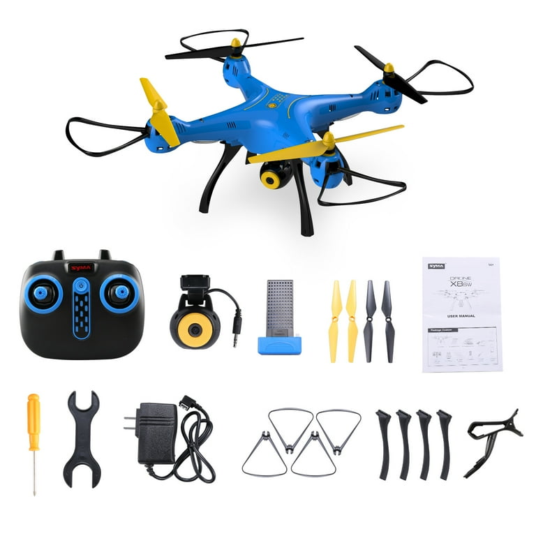 Syma X8SW Wifi FPV 2.4Ghz RC Drone Quadcopter with 720P HD Camera and Altitude Hold Function Blue