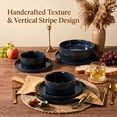 thumbnail image 5 of Onader 8-Piece Stoneware Dinnerware Set, Striped Reactive Glaze Plates and Bowls Sets for Restaurant, Starry Blue, 5 of 9