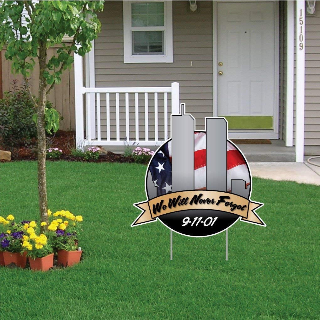 September 11, 2001 Lawn Decorations, We Will Never Forget Outdoor Yard Sign 13488