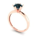 thumbnail image 2 of 1 ct Round Cut Natural London Blue Topaz Solitaire 14K Rose Gold Womens Engagement Ring, 2 of 5