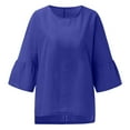 thumbnail image 5 of Pompotops Chemisier Mode pour Femmes Manches Courtes Col Rond Coton Ample, 5 of 5