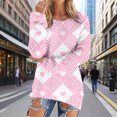 thumbnail image 4 of WTXUE Heart Print Fleece Sweater for Women Oversized Pullover Sweaters Crewneck Long Sleeve Pullover Tops Tunic Sweatshirts Casual Loose Blouse Valentine Basic Sweaters Light Pink Xl, 4 of 5