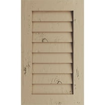 Ekena Millwork 16"W x 30"H Timberthane Knotty Pine Vertical Faux Wood Non-Functional Gable Vent, Primed Tan