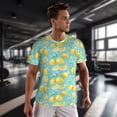 thumbnail image 3 of Wukai Yellow Lemon Print Men's Short-Sleeved Mesh T-Shirt,Quick-Dry Short Sleeve Workout T-Shirt-X-Small, 3 of 8