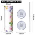 thumbnail image 3 of Floral 20 Oz Stainless Steel Skinny Tumbler – Vacuum Insulated Slim Travel Cup with Lid & Stainless Steel Straw, 360° Full Wrap Printed Tumbler for Home, Office & Outdoor Use, Flowers, 3 of 6