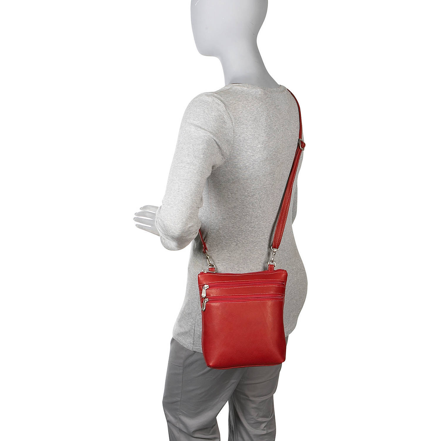 LeDonne  Leather 3-zipper Crossbody Handbag - image 5 of 5