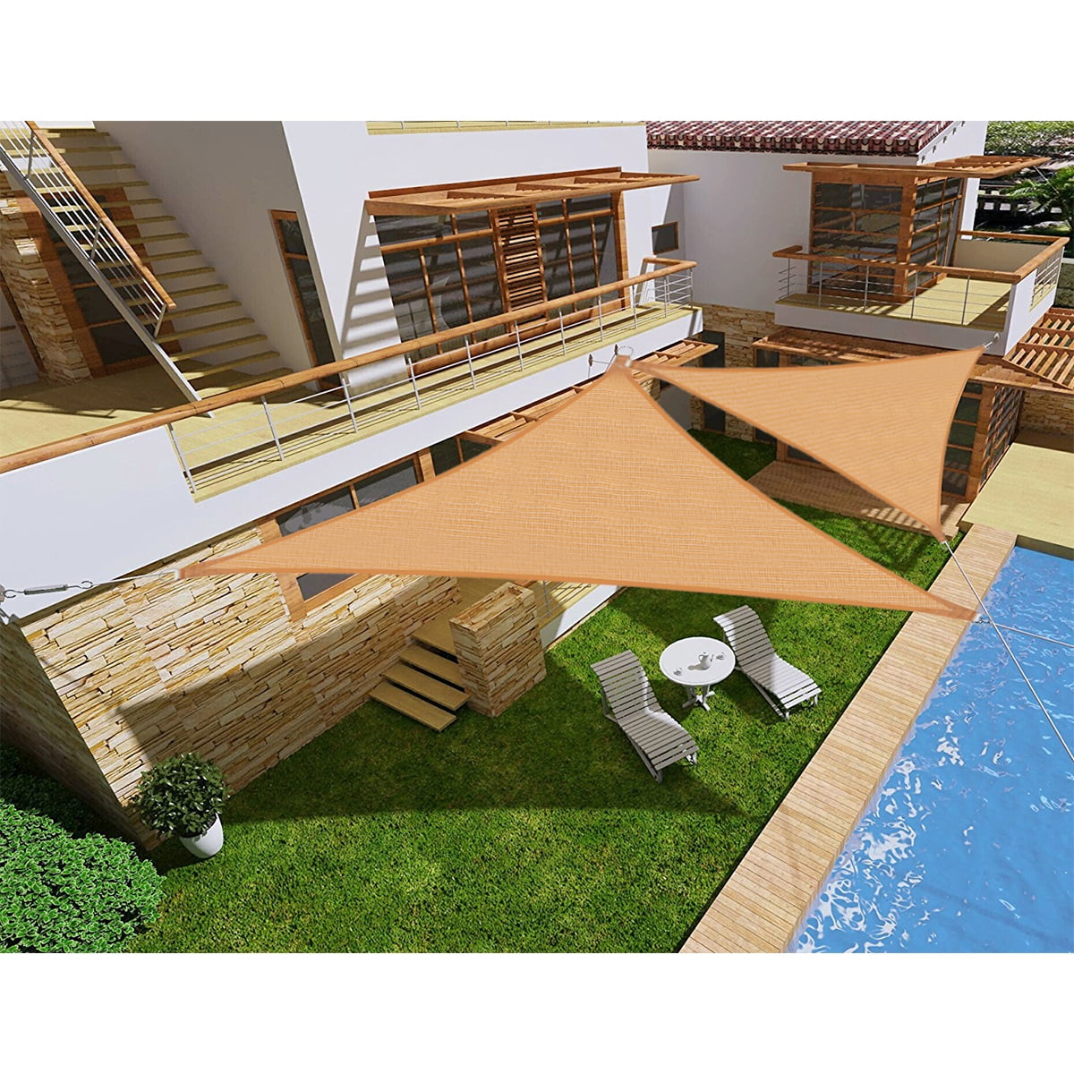 280GSM HDPE Sun Shade Sail Right Triangle Sun Shade Sail Outdoor Sun