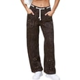 thumbnail image 4 of Elastic Middle Waist Women Casual Jeans Drawstring Denim Pants with Front Pocket, 4 of 6