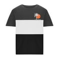 thumbnail image 4 of Chemises pour Hommes, T-Shirt à Manches Courtes Col Rond Patchwork Imprimé Entraînement Physique Sports, 4 of 4