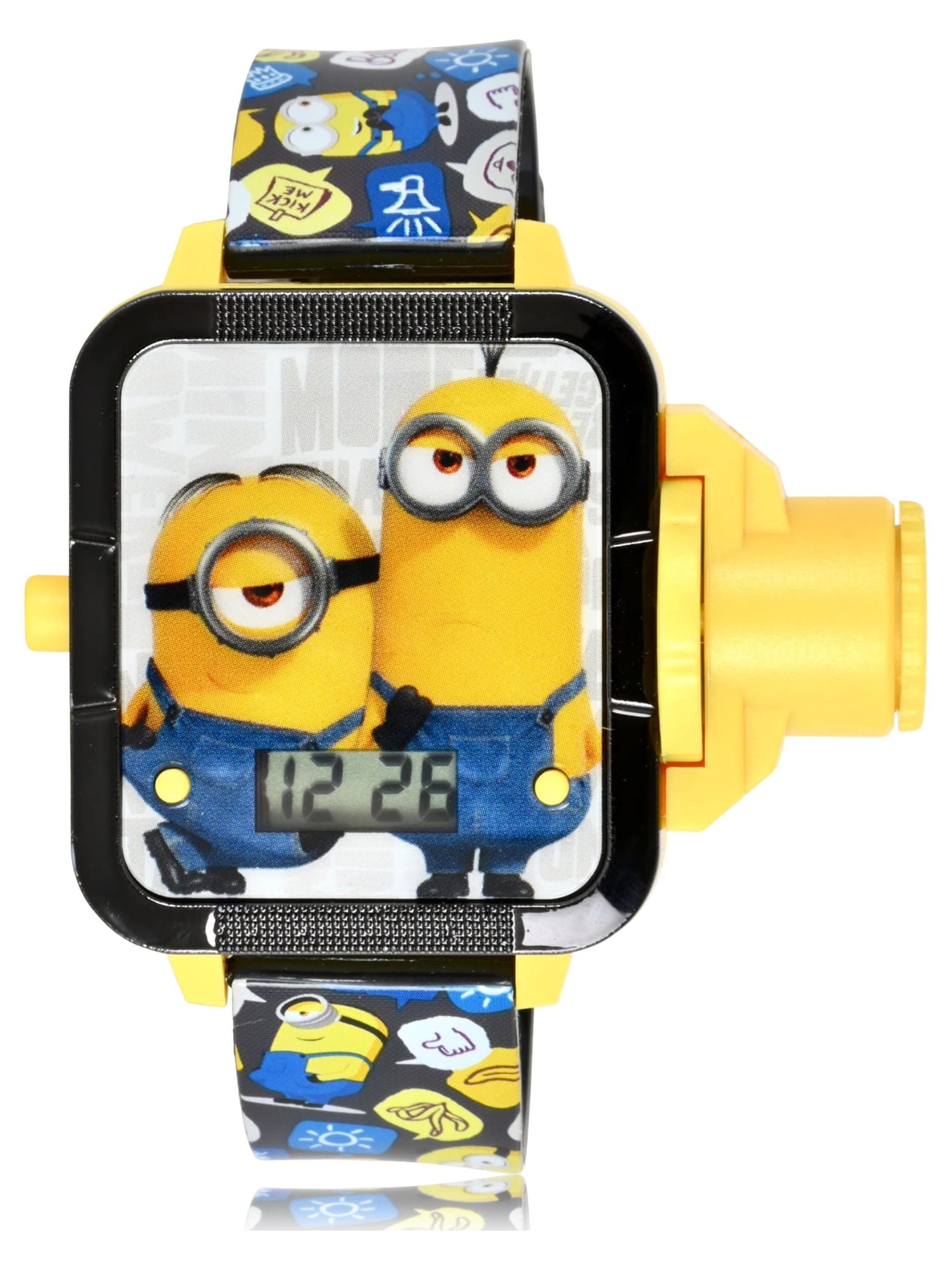 Despicable Me Minions Unisex Child Multicolor Case and Band LCD Projector Watch, DMF4059WM