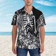 thumbnail image 2 of Disketp Gothic Skull Floral Art Hawaiian Shirts for Men,Mens Casual Short Sleeve Button Down Shirts Beach Shirt,XX-Large, 2 of 7