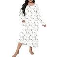 thumbnail image 4 of GTEYOIJN Womens Plus Size Nightgowns Xl Plus-Size Nightgown Plus Size Casual Sleep Dress Women's Plus Heart Print Long Sleeve Round Neck Medium Stretch Loose Nightdress, 4 of 5