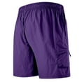 thumbnail image 5 of MIXUE Mens Shorts Summer Solid Color Sunscreen Sports Breathable Quick Drying Casual Loose Comfortable Trendy Pocket Mens Workout Shorts Daily-Wear,Purple,XXXL, 5 of 5