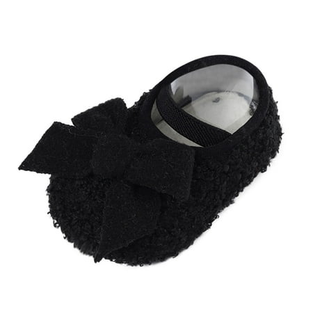 

OVINYER Baby Girls Boys Warm Shoes Soft Comfort Cotton Shoes Toddler Bowknot Warming Shoes Princess Shoes Casual Cute Prewalker Footwear Cozy First Walkers