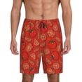 thumbnail image 1 of Balery Tomatoes Pantalones cortos de pijama de punto de algodón para hombre con cinturilla y bolsillos-Medium, 1 of 6