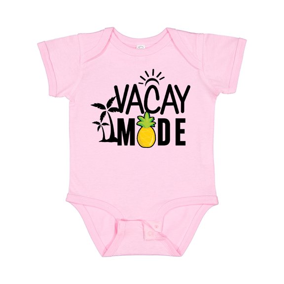 Inktastic Vacay Mode with Palm Trees Sun and Pineapple Boys or Girls Baby Bodysuit