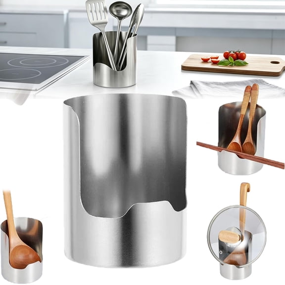 2026 Multi-Functional Kitchen Utensil Holder, Thickened Stainless Steel Spoon & Lid Organizer Tool for Spoons, Spatulas, Pot Lids, Cutting Boards
