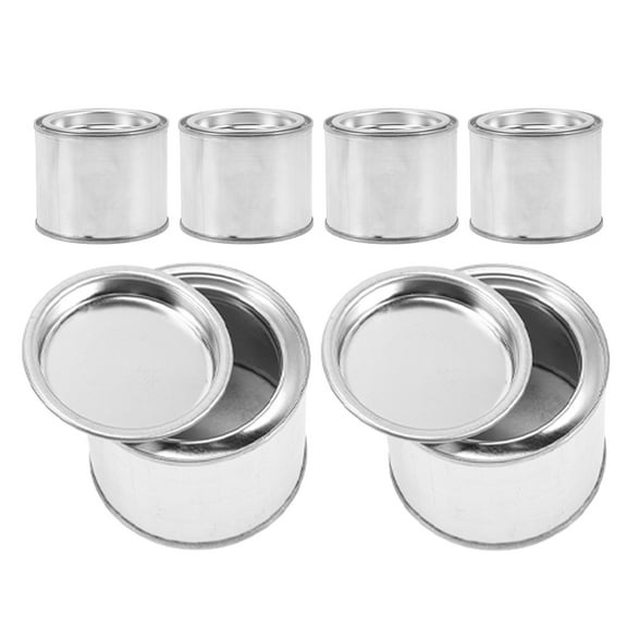 Hemoton 6pcs Empty Metal Paint Cans with Lids for DIY Projects Arts and Crafts Garage Organization Small Round Paint Storage Containers for Leftover Paint Unlined Paint Buckets