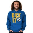 thumbnail image 4 of Athletic Soccer Fan Kick It Goal Men's Big & Tall Graphic Hoodie Brisco Brands 3X, 4 of 5