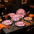 thumbnail image 6 of Halloween Paper Plates 9in Pink Disposable Party Plates, Cartoon Ghost Bat Spider Web Skull Pumpkin Pattern Heavy Duty Paper Dinner Plates,16 Count Tableware for Halloween Indoor Outdoor Party Decor, 6 of 6