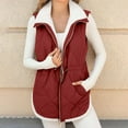 thumbnail image 5 of iOPQO Puffer Vest Women Quilted Jacket Women's Quilted Lightweight Jackets Womens Fleece Vest Warm Clothes for Women Zip Jacket Women Warm Winter Coats for Women Wine XXL, 5 of 9