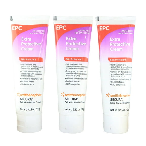 Smith & Nephew 59432400 Secura Extra Skin Protective Cream 3.25 oz - Pack of 3 Tubes