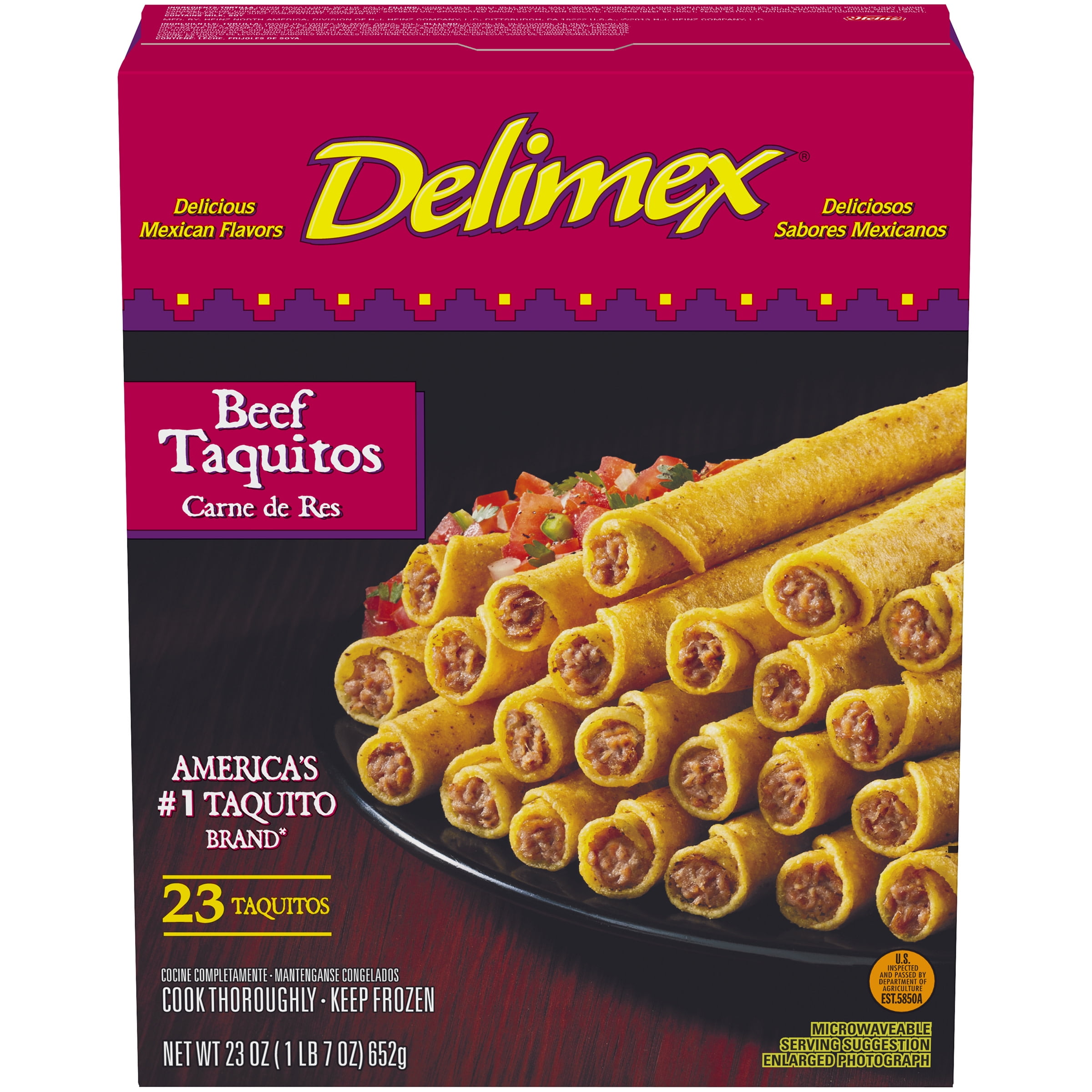 Delimex Beef Corn Taquitos, 23 ct Box
