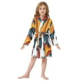 thumbnail image 6 of FORMRS Niños Bathrobe Unisex Hooded Robe Soft Plush Pajamas Sleepwear, Size 10-12T, Abstract Wavy, 6 of 7