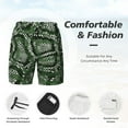 thumbnail image 3 of Naloa Green Snakeskin Print Men Swim Trunks with Compression Liner ,Board Shorts,Men's Swim Shorts with Drawstring and Elastic Waistband-Large, 3 of 6