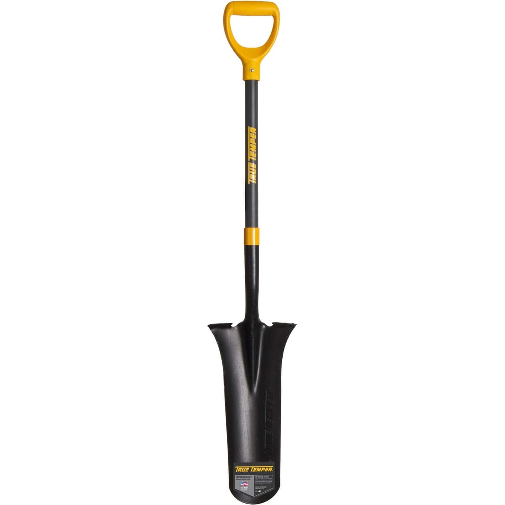 DRAIN SPADE WITH COMFORT STEP AND DGRIP ON FIBERGLASS HANDLE
