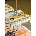 thumbnail image 2 of Outdoor Tablecloth with Umbrella Hole for Patio/Picnic/Party/Camping, Spring Sunflowers Waterproof Table Cloth Square Cover Washable, Summer Botanical Yellow Truck Plaid (60"x 60"), 2 of 9