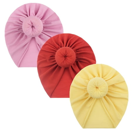 

Baby Accessories Baby Hats Toddler Kids Girls Solid Turban Knotted Beanie Headwear Accessories 3PC Hat