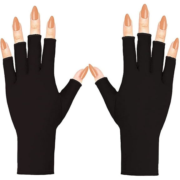 Anti UV Gloves for Gel Nail Lamp, UPF50  Protection Gloves for Manicures, UV Sun Protection Gloves for Women