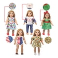 thumbnail image 2 of 18 Pcs Doll Clothes Accessories for 18 Inch American Dolls, 10 Complete Doll Clothing Sets, Doll Dance Costumes, Minie Pattern Clothes, , Summer Holiday Outfits for Girl Dolls, 2 of 8