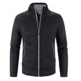 thumbnail image 1 of Cárdigan de otoño e invierno para hombre, suéter grueso y cálido, chaqueta de suéter de polar con cuello vertical para hombre, 1 of 4