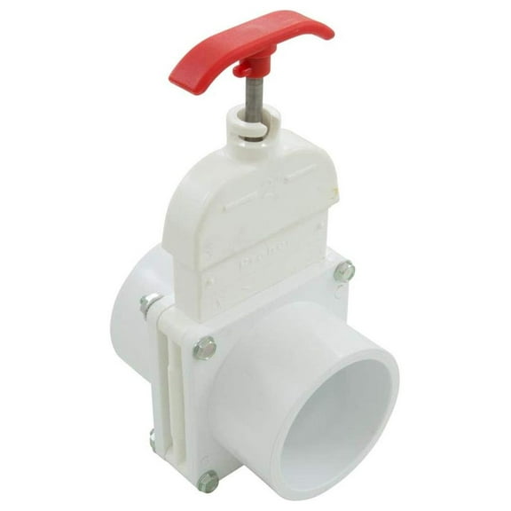 2 Inch Socket Knife Gate Valve, White, Praher 2" Slip x 2" Slip, Industrial Flow Control Valve for Water, Air, and Chemical Applications
