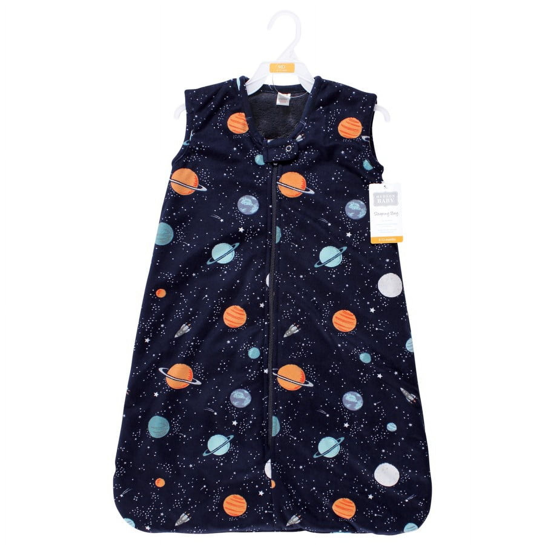 Hudson Baby Plush Faux Fur Sleeping Bag, Wearable Blanket, Space, 0-6 Months