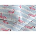 thumbnail image 3 of Ambesonne Exotic Quilted Bedspread Set 3 Pcs, Flamingo Striped Backdrop, Queen, Pale Pink Soft Blue and White, 3 of 4