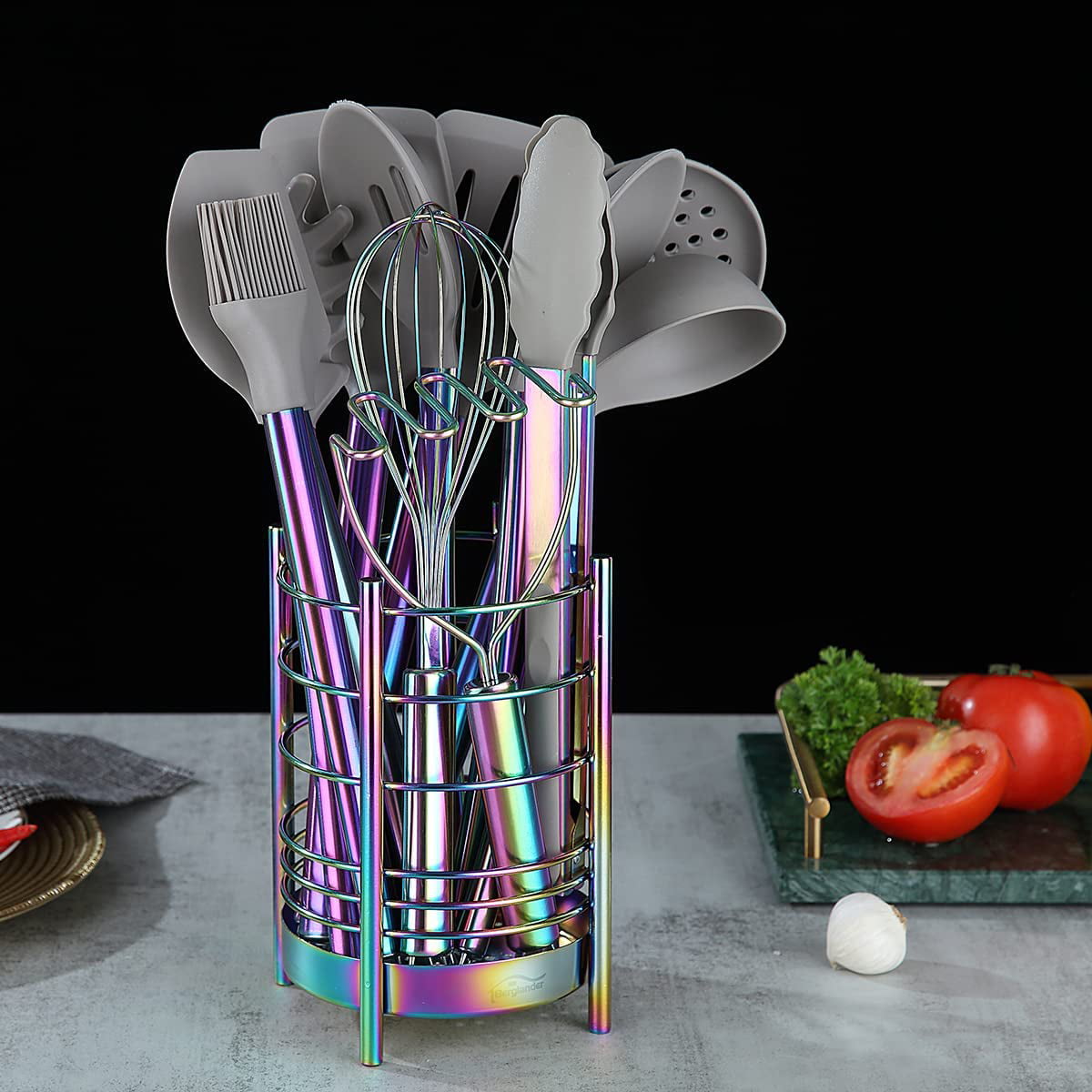 centervs kitchen utensils set in human-shape- 6 pcs cute kitchen  accessories, cooking gadgets, funny gift, silicone spatula, potato ma