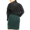 thumbnail image 5 of ChaqueDenim RecortaBotón Cerrado TalGrande PaMujer Negro 4XL, 5 of 5